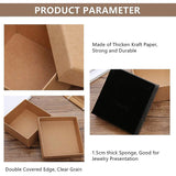 Kraft Paper Cardboard Jewelry Boxes, Ring/Necklace Box, Rectangle, BurlyWood, 8x5x2.5cm, 18pcs/set