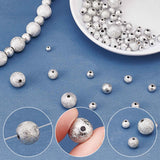 120Pcs 3 style Spray Painted Acrylic Beads, Matte Style, Round, Silver, 120Pcs 3 style 4~10mm