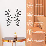 2Pcs Iron Wall Art Decorations, for Front Porch, Living Room, Kitchen, Matte Style, Leaf, 300x135x1mm, 2 style, 1pc/style