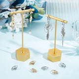 24Pcs 2 Colors Brass Leverback Earring Findings, with Horizontal Loop, Flower, Platinum & Golden, 17x8mm, Hole: 1.5mm, 12pcs/color