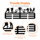 Sports Theme Iron Medal Hanger Holder Display Wall Rack, with Screws, Sports Themed Pattern, 150x400mm