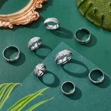8Pcs 8 Size 201 Stainless Steel Grooved Finger Ring for Men Women, Stainless Steel Color, Inner Diameter: US Size 5 1/4~14(15.9~23mm), 1Pc/size