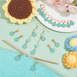 11Pcs Number 0~9 DIY Knitting Tool Sets, including Alloy Enamel Pendant Locking Stitch Markers & Knitting Row Counter Chains, Turquoise, 2.8~10.8cm