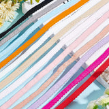 24Yards 12 Colors Flat Chinlon Elastic Ribbon, with 12Pcs Metallic Wire Twist Ties, Mixed Color, 10x1mm, 2yards/color