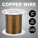 Round Copper Wire, for Wire Wrapped Jewelry Making, Antique Bronze, 22 Gauge, 0.6mm, about 164.04 Feet(50m)/roll