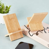 Bamboo Mobile Phone Holders, Cell Phone Stand Holder, Universal Portable Tablets Holder, BurlyWood, 8.2x7x14cm