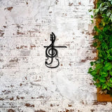 Iron Wall Signs, Metal Art Wall Decoration, for Living Room, Home, Office, Garden, Kitchen, Hotel, Balcony, Musical Instruments Pattern, 300x192x1mm, Hole: 5mm