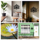 Iron Wall Art Decorations, for Front Porch, Living Room, Kitchen, Matte Style. Lotus Yoga, 250x293x1mm