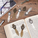 DIY Blank Dome Hamsa Hand Bookmark Making Kit, Including Alloy & Iron Cabochon Setting, Glass Cabochons, Antique Bronze & Antique Silver, 16Pcs/box