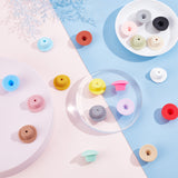 19Pcs 19 Colors Silicone Beads, DIY Nursing Necklaces and Bracelets Making, Chewing Pendants For Teethers, Hat, Mixed Color, 26x12mm, Hole: 2.5mm, 1pc/color