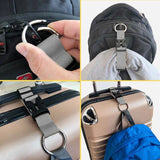 2Pcs Polyester Luggage Straps, Adjustable Suitcase Belt Straps Accessories for Connecting Luggage, with Iron Loose Leaf Binder Hinged Rings & Plastic Side Release Buckle, White, 155~200x33x11mm