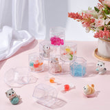 Hexagon Shaped Plastic Candy Box, with Cap, for Wedding Party Candy Storage, Clear, 4x4.5x4cm