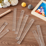 2 Sets Transparent Acrylic Clay Press Board, Clay Craft Tools, Rectangle with Triangle/Square/Hexagon, Clear, 20x2x0.2~0.6cm, 5pcs/set