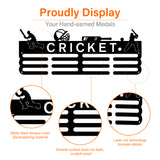 Fashion Iron Medal Hanger Holder Display Wall Rack, with Screws, 3 Line, Word Cricket, Sports Themed Pattern, 150x400mm
