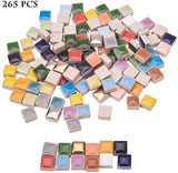 Porcelain Cabochons, Square, Mixed Color, 9~10x9~10x5~7mm, about 265pcs/box