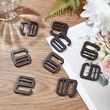 10Pcs Zinc Alloy Adjustable Buckles, for Bag Buckle Accessories Makings, 9-shaped, Electrophoresis Black, 3.8x3.6x0.3cm, Hole: 24.5x3.5mm, Inner Diameter: 2.45x0.9cm