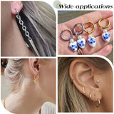12 Pairs 2 Style 202 & 304 Stainless Steel Huggie Hoop Earrings, Real Gold Plated & Stainless Steel Color, 10 Gauge, 14.5x14x2.5mm, Pin: 1mm, 6 Pairs/style
