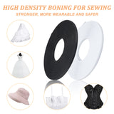 2 Bundles 2 Colors Polyester Boning, Horsehair Braid Crinoline, for Sewing Wedding Dress Fabric, DIY Sewing Supplies, Mixed Color, 9.5x1mm, 45 yards/bundle, 1 bundle/color