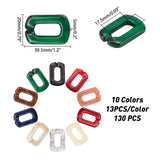 Acrylic Linking Rings, Quick Link Connectors, For Jewelry Chains Making, Imitation Gemstone Style, Oval, Mixed Color, 30.5x20x5mm, Hole: 17.5x8mm, 10 colors, 13pcs/color, 130pcs/set