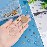 DIY Pendant Making Kits, including Blown Glass Globe Ball Bottles, Brass Pendant Bails & Bead Cap Bails, Clear