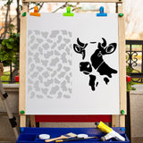 2Pcs 2 Styles PET Plastic Hollow Out Drawing Painting Stencils Templates, Rectangle, Cow, 300x200mm, 1pc/style