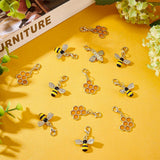 24Pcs 2 Style Alloy Enamel Pendants Decorations, with Zinc Alloy Lobster Claw Clasps and Iron Open Jump Rings, Mixed Shapes, Mixed Color, 33~35mm, 12pcs/style