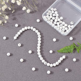 4 Strands Natural Howlite Beads Strands, Round, White, 6mm, Hole: 1mm, about 32pcs/strand, 7.6 inch