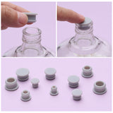 24Pcs 4 Style Silicone Bottle Seal Plug, Reusable Replacement Bottle Stopper, Silver, 9~19x8~11mm, pin: 5~15mm, 6pcs/style