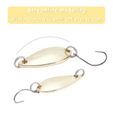 Stainless Steel Fishing Gear Fishing Lures Hooks, for Fishing Supplies, Golden & Stainless Steel Color, 53~54mm, teardrop,: 30x12~13x3~3.5mm, 30pcs/box