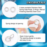 4Pcs 2 Styles 304 Stainless Steel Spring Gate Rings, O Rings, Manual Polishing, Stainless Steel Color, 20~24x3.5~4mm, 2pcs/style