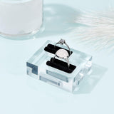 Transparent Acrylic Jewelry Display Stand Ring Showcase Display Holder, Square, Black, 4.4x5.4x2cm