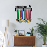 Sports Theme Iron Medal Hanger Holder Display Wall Rack, with Screws, Hockey Stick Pattern, 150x400mm