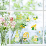 8 Sheets 8 Styles PVC Waterproof Wall Stickers, Self-Adhesive Decals, for Window or Stairway Home Decoration, Rectangle, Lemon, 200x145mm, about 1 sheets/style