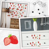 PVC Self Adhesive Fruit Decorative Stickers, Waterproof Decals, Rectangle, Strawberry, 292x197x0.3mm, Strawberry: 27~80x27~110mm, 3 sheets/set