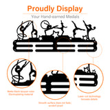 Sports Theme Iron Medal Hanger Holder Display Wall Rack, with Screws, Gymnastics Pattern, 150x400mm