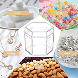 Plastic Transparent Hexagon Storage Box, for Candy, Biscuit, Clear, 56x50x50mm, Inner Diameter: 45mm