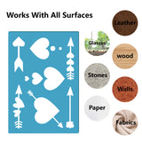 Acrylic Earring Handwork Template, Card Leather Cutting Stencils, Deep Sky Blue, Heart Pattern, 130x90x2mm, 2pcs/set