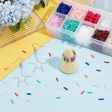 Glass Bugle Beads, Round Hole, Opaque Colours, Mixed Color, 6~7x1.5~2mm, Hole: 0.8mm, 250g/box