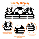 Sports Theme Iron Medal Hanger Holder Display Wall Rack, with Screws, Football Pattern, 150x400mm