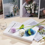 2Pcs 2 Colors Cotton Knitting Artificial Flower, Ornament Accessories, Tulip, Mixed Color, 420x55~65mm