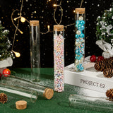 10Pcs Empty Glass Test Tubes, with Cork Stopper, Bead Container, Wishing Bottle, Tube, Clear, 18.8x3cm