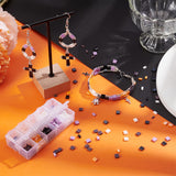DIY Halloween Tile Bracelet Making Kit, Including Two Hole Glass Seed Rectangle Beads, Big Eye Beading Needles, Elastic Thread, Mixed Color, Seed Beads: 550Pcs/set