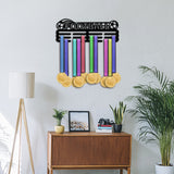 Fashion Iron Medal Hanger Holder Display Wall Rack, with Screws, Football Pattern, 150x400mm