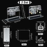 2 Sets Acrylic Earring Display Hanger Rack, Coat Hanger Shaped Earring Organizer Holder with 10Pcs 2 Styles Mini Hangers, Silver, Finish Product: 6x15x10.5~11cm, Hanger: 5pcs/style, about 12pcs/set