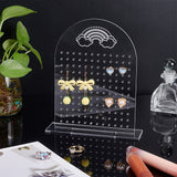 Arch Shaped Acrylic Earring Display Stands, Vertical Jewelry Organizer Holder for Earring Storage, Clear, 15x4x18cm, Hole: 2.5mm