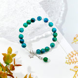 3 Strands Natural Chrysocolla Beads Strands, Dyed, Round, 8mm, Hole: 1.4mm, about 33pcs/strand, 10 inch(25.5cm)