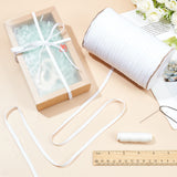 200M Flat Cotton Linen Ribbon, for Gift Wrapping, Party Decorations, White, 1/4 inch(5~5.5mm), about 218.72 Yards(200m)/Roll