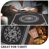 2 Sheets 2 Style Non-Woven Fabric Tarot Tablecloth for Divination, Tarot Card Pad, 12 Constellations Pendulum Tablecloth, Black, 500x500x0.5mm, 1 sheet/style