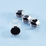 Transparent Plastic Ring Boxes, Jewelry Box, Black, 3.8x3.8x3.8cm
