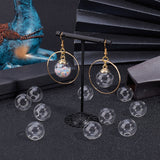 DIY Dangle Earring Making Kits, Including Round Glass Globe Beads, Plastic Bead Cap Pendant Bails, Brass Earring Hooks, Platinum & Golden, Globe Beads: 18mm, Hole: 3mm, 40pcs/box